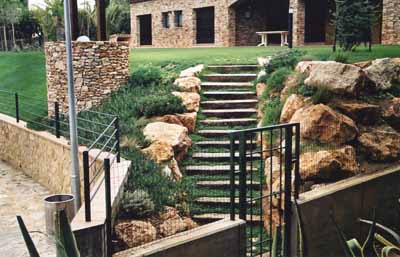 escalera con vegetacion